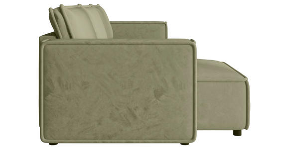 ECKSOFA Olivgrün Webstoff Zierkissen, Rückenkissen, Rücken echt  - Schwarz/Olivgrün, MODERN, Kunststoff/Textil (153/350cm) - Xora