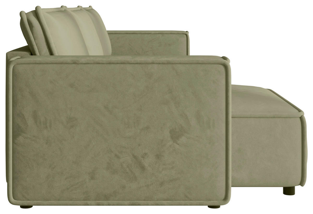 ECKSOFA Olivgrün Webstoff Zierkissen, Rückenkissen, Rücken echt  - Schwarz/Olivgrün, MODERN, Kunststoff/Textil (153/350cm) - Xora