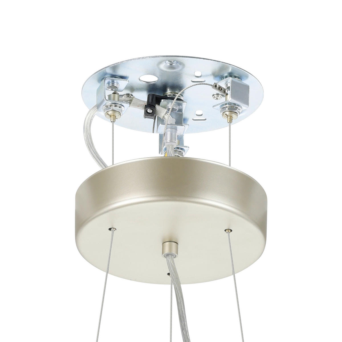 HÄNGELEUCHTE Viserbella 53/110 cm  - Champagner/Goldfarben, KONVENTIONELL, Textil/Metall (53/110cm) - Eglo