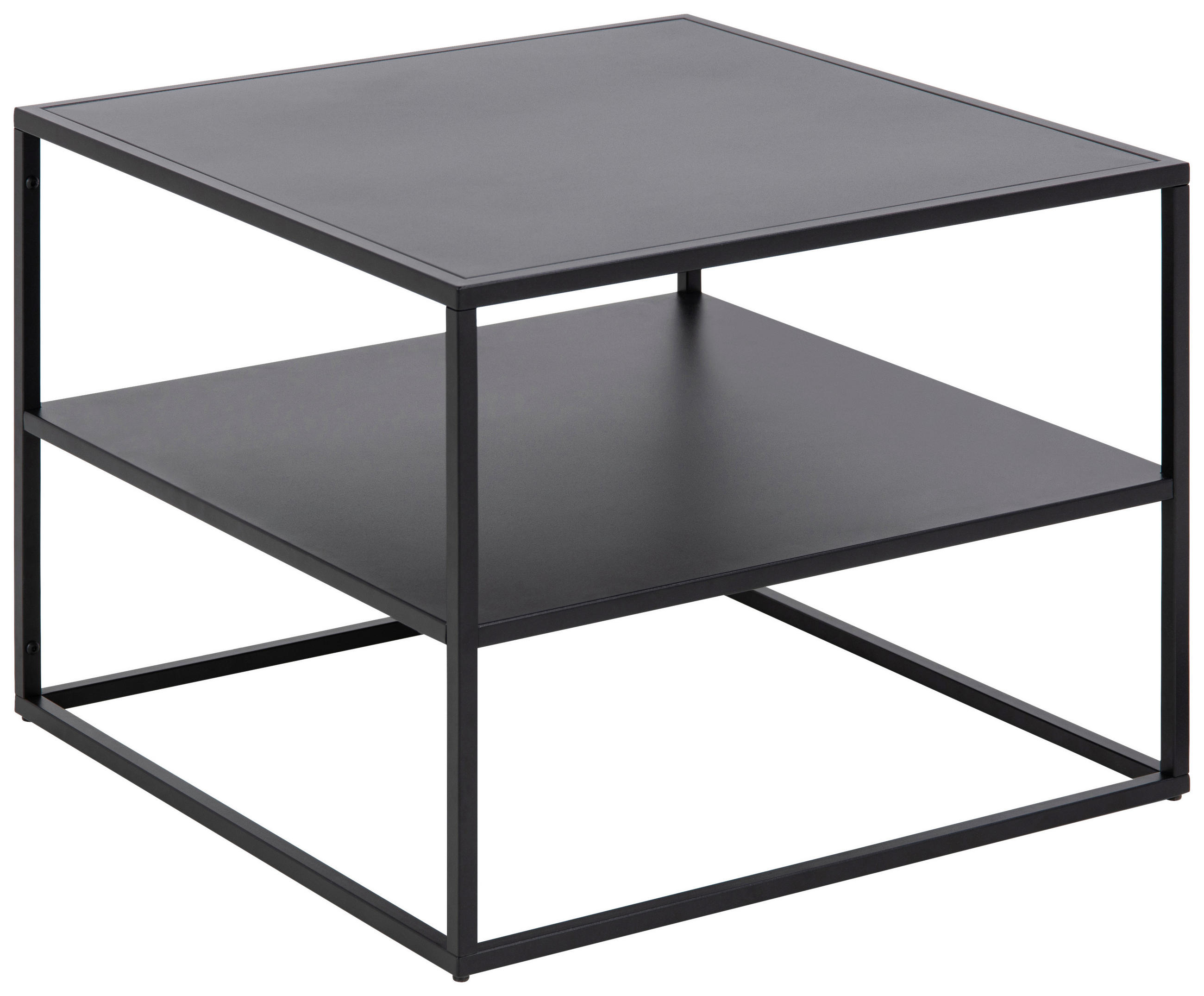 Couchtisch aus Stahl Mit Ablage Newton, Schwarz