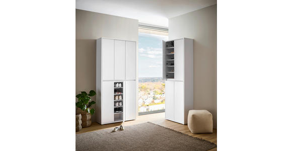 SCHUHSCHRANK  in 70/210/34 cm  - Weiß, KONVENTIONELL, Holzwerkstoff (70/210/34cm) - Xora