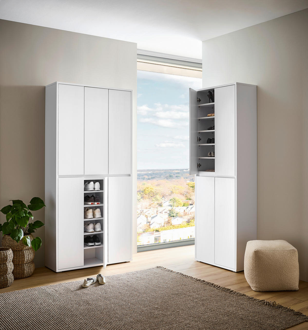 Pantofar 70/210/34 cm  - alb, Konventionell, material pe bază de lemn (70/210/34cm) - Xora