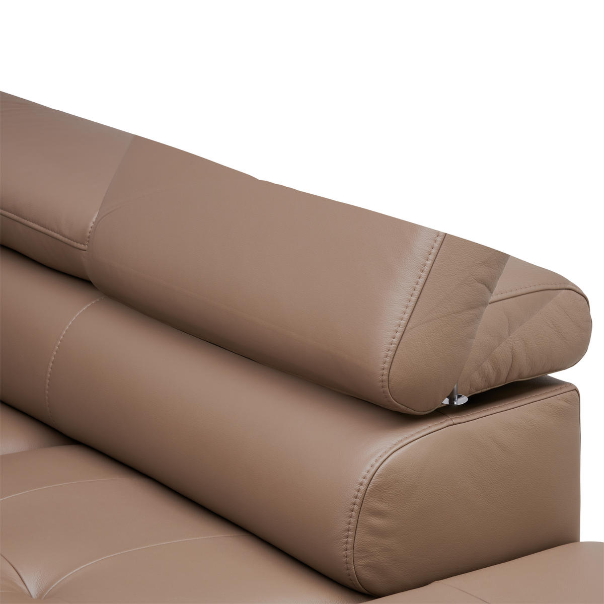 ECKSOFA in Echtleder Haselnussfarben  - Schwarz/Haselnussfarben, Design, Leder/Metall (270/220cm) - Novel