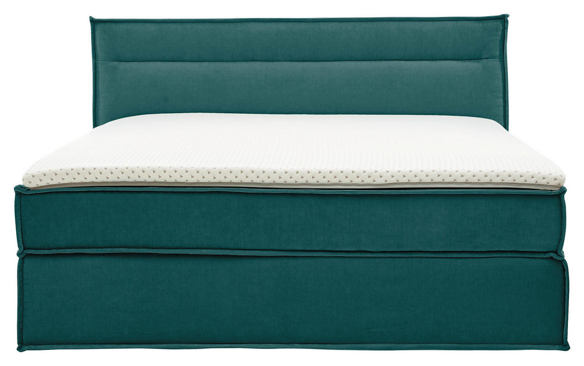 BOXSPRINGBETT 180/200 cm  in Petrol  - Petrol/Schwarz, Design, Textil (180/200cm) - Musterring