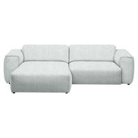 ECKSOFA in Webstoff Hellgrau  171/265 cm  - Hellgrau/Schwarz, Design, Kunststoff/Textil (171/265cm) - home24