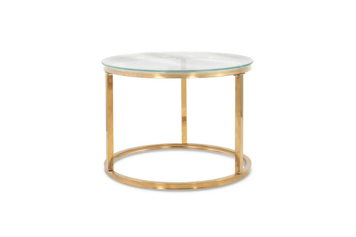 SET KLUB STOLIĆA višebojno, bijela, zlatne boje, prozirno  metal, staklo  - bijela/višebojno, Design, staklo/metal (50-70/50-70/38-45cm) - MID.YOU