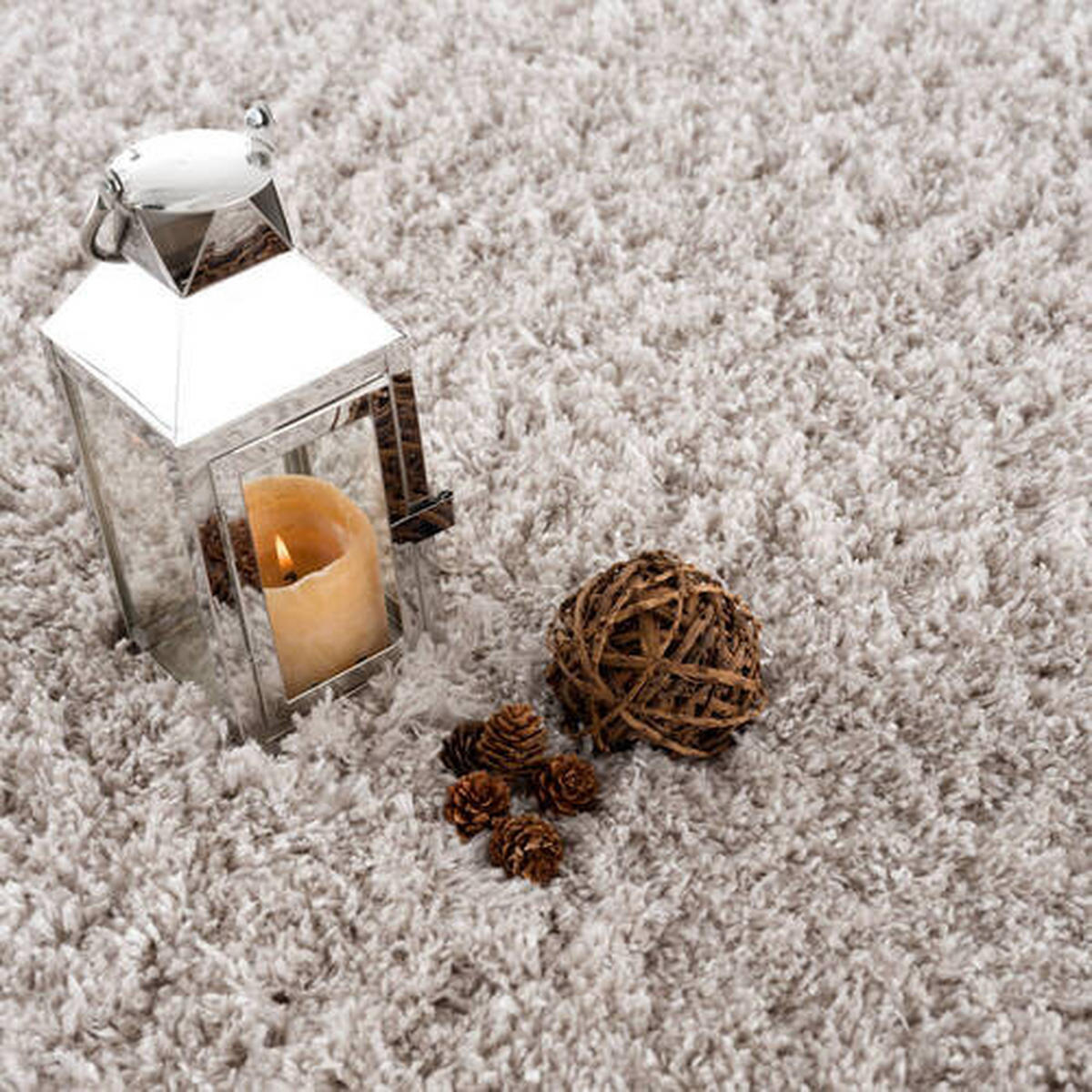 HOCHFLORTEPPICH 80/80 cm Porto Hellgrau  - Hellgrau, KONVENTIONELL, Textil (80/80cm)