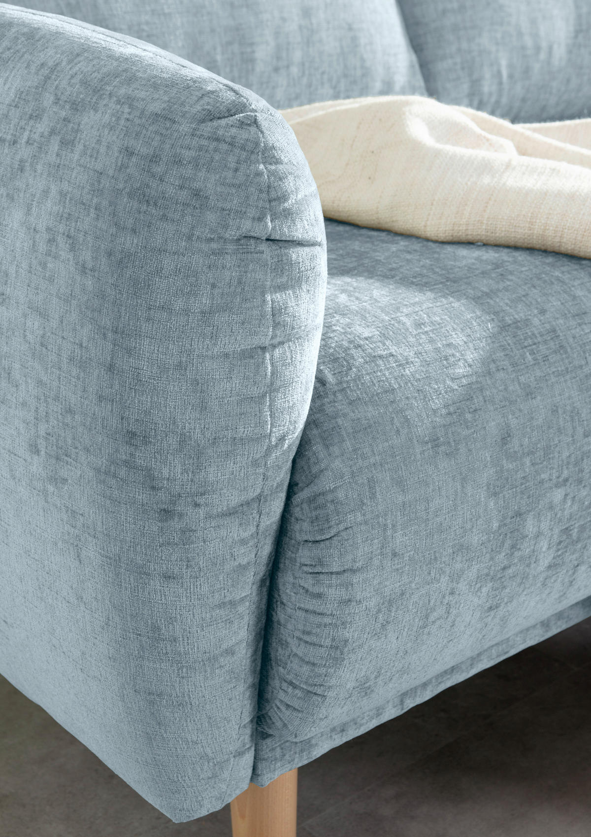 ECKSOFA Blau Flachgewebe  - Blau/Buchefarben, KONVENTIONELL, Holz/Textil (230/144cm) - Carryhome