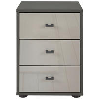 NACHTSCHRANK 40/64/43 cm  - Schieferfarben/Grau, KONVENTIONELL, Glas/Holzwerkstoff (40/64/43cm) - Novel