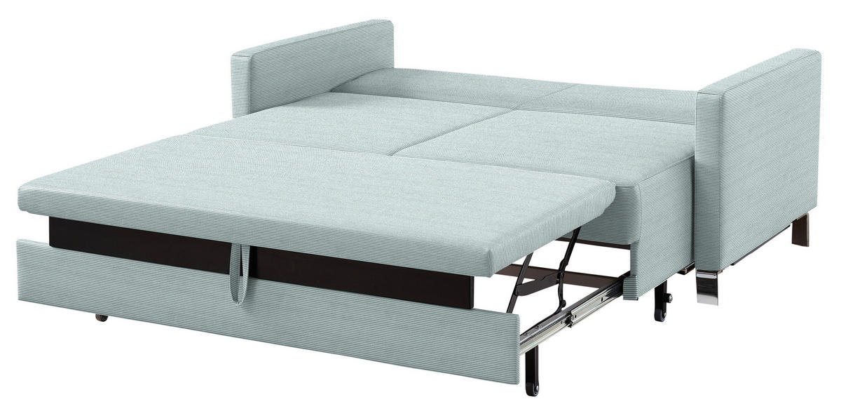 SCHLAFSOFA Feincord Mintgrün  - Chromfarben/Mintgrün, Design, Textil/Metall (140/90/95cm) - Bali