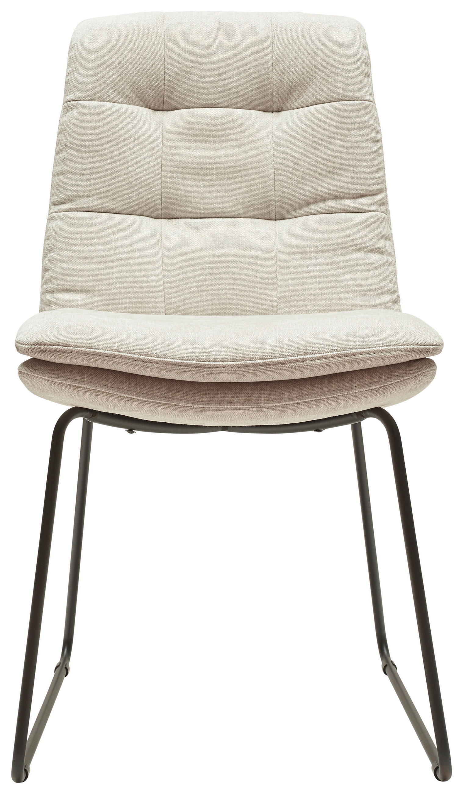 STUHL - Creme/Schwarz, Design, Textil/Metall (48/90/69cm) - Johann Jakob