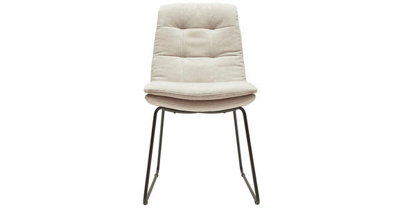 STUHL - Creme/Schwarz, Design, Textil/Metall (48/90/69cm) - Johann Jakob