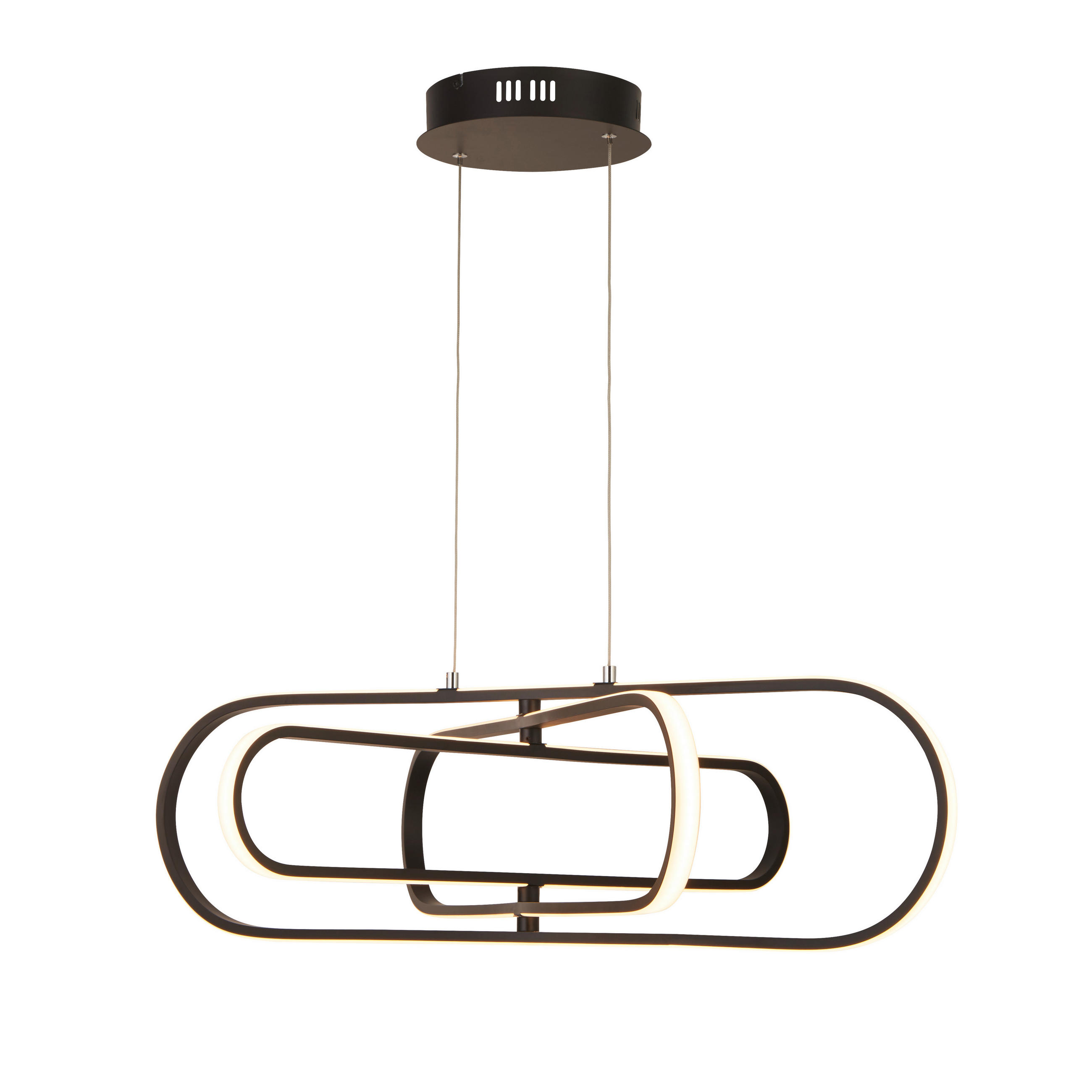 LED-PENDELLEUCHTE Clip 120/80/74,5 cm   - Schwarz/Weiß, Design, Kunststoff/Metall (120/80/74,5cm) - Searchlight