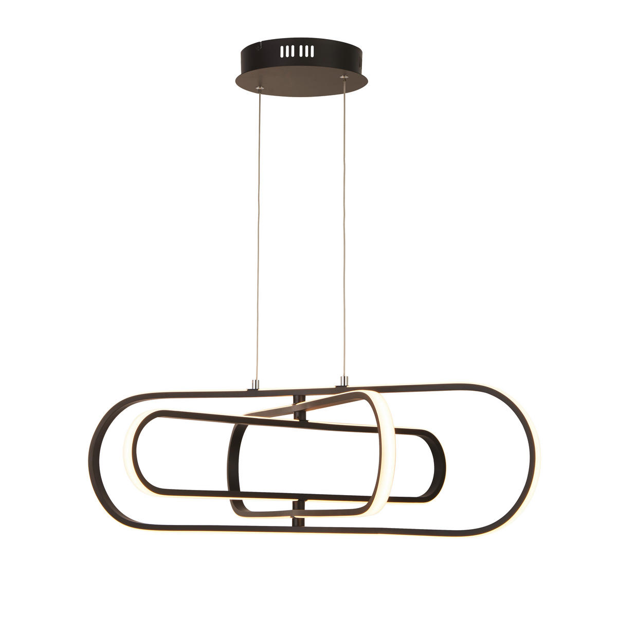 LED-PENDELLEUCHTE Clip 120/80/74,5 cm   - Schwarz/Weiß, Design, Kunststoff/Metall (120/80/74,5cm) - Searchlight