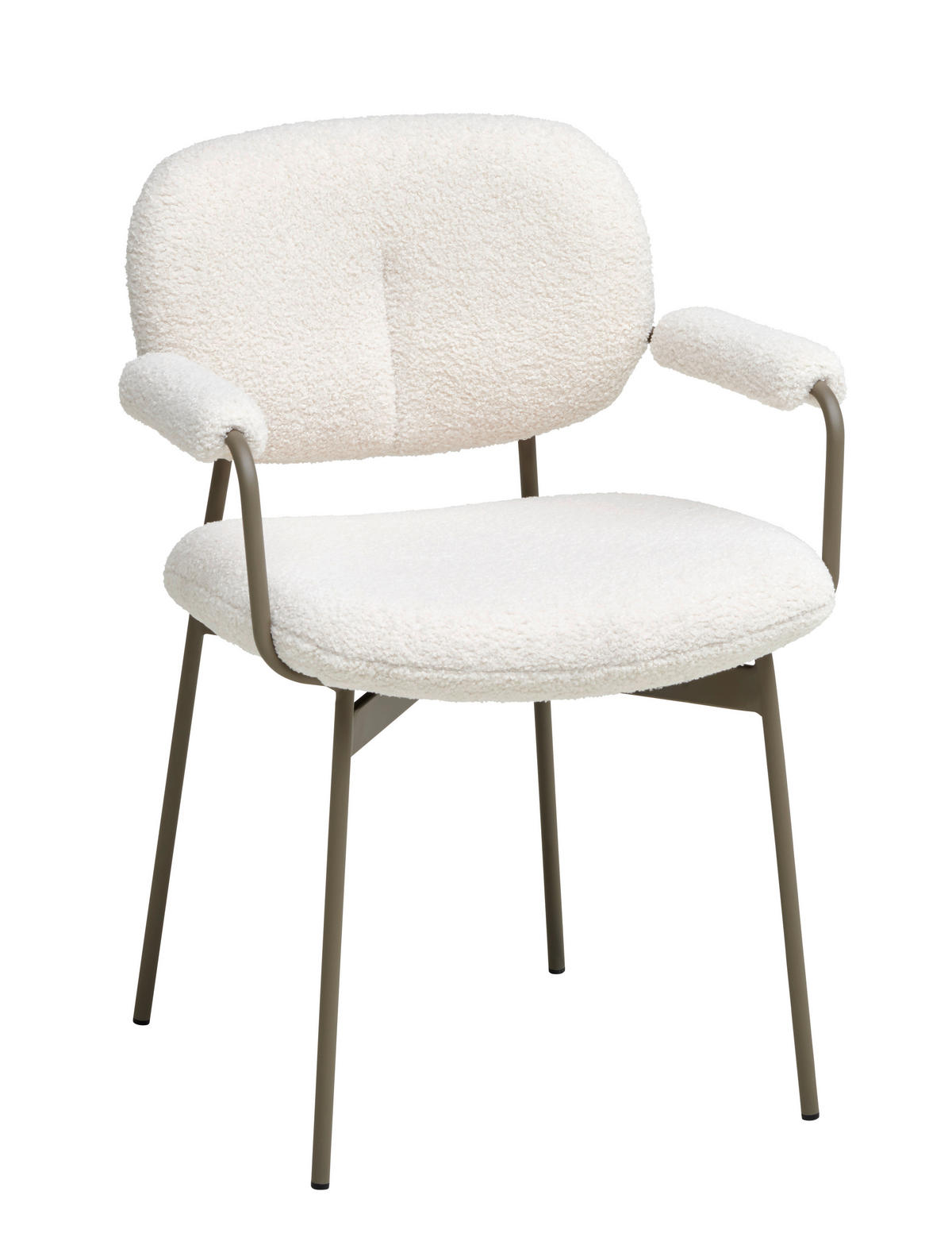 ARMLEHNSTUHL  in Eisen Teddystoff  - Taupe/Creme, MODERN, Holz/Textil (58,5/82,5/58cm) - Lomoco