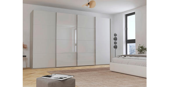 SCHWEBETÜRENSCHRANK 361/223/68 cm 4-türig  - Chromfarben, KONVENTIONELL, Glas/Holzwerkstoff (361/223/68cm) - Novel