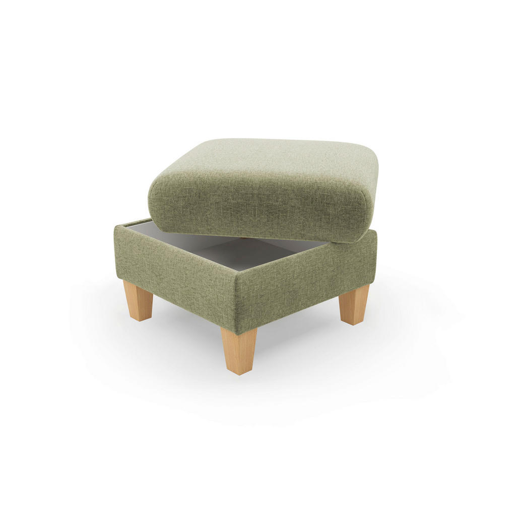 Thumbnail - Sit & More Hocker Rochelle E, Hellgrün, Textil, Buche, massiv, quadratisch, 58x47x58 cm, Goldenes M, Oeko-Tex® Standard ...