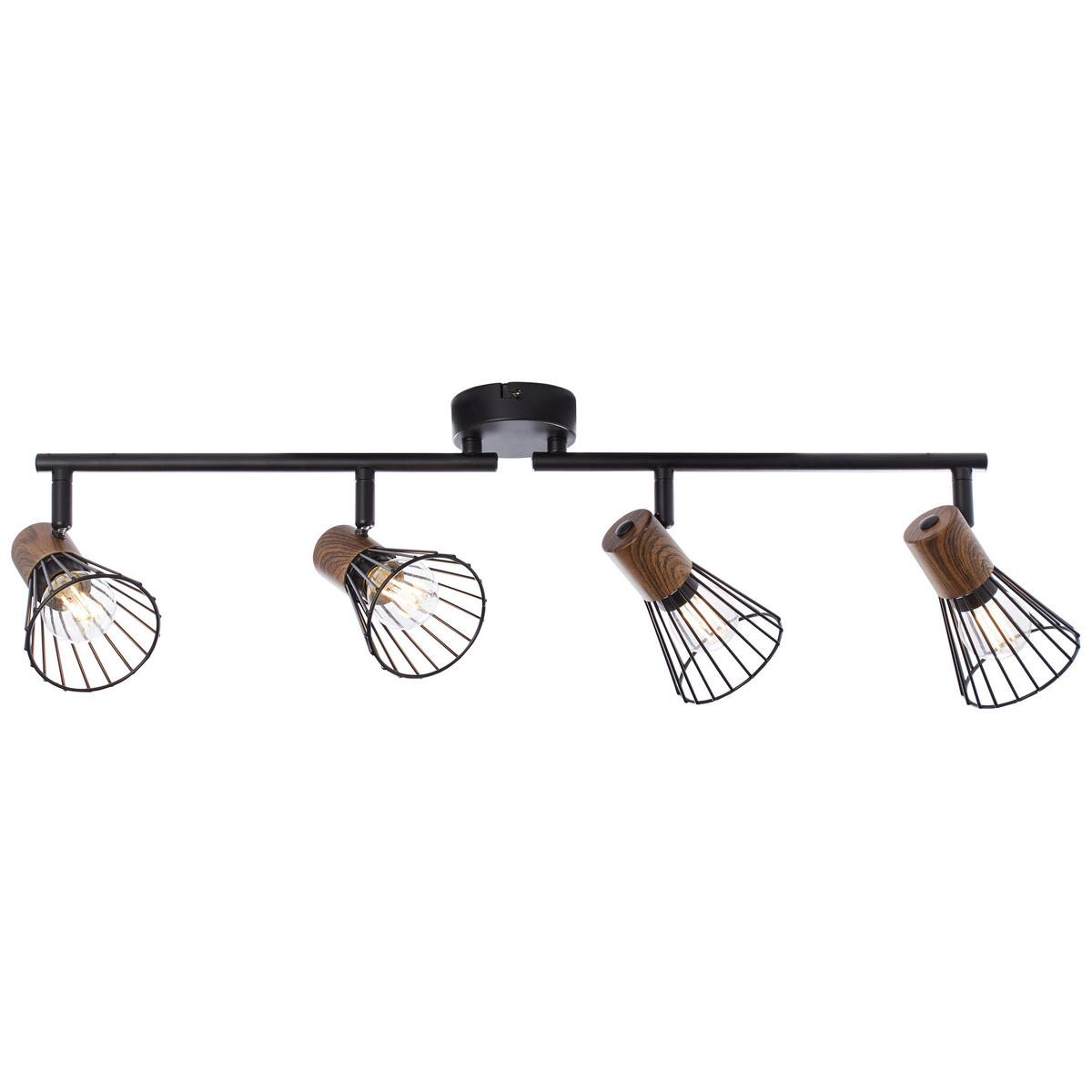DECKENLEUCHTE Manama 60,5/18/20 cm   - Schwarz, Design, Holz/Metall (60,5/18/20cm) - Brilliant