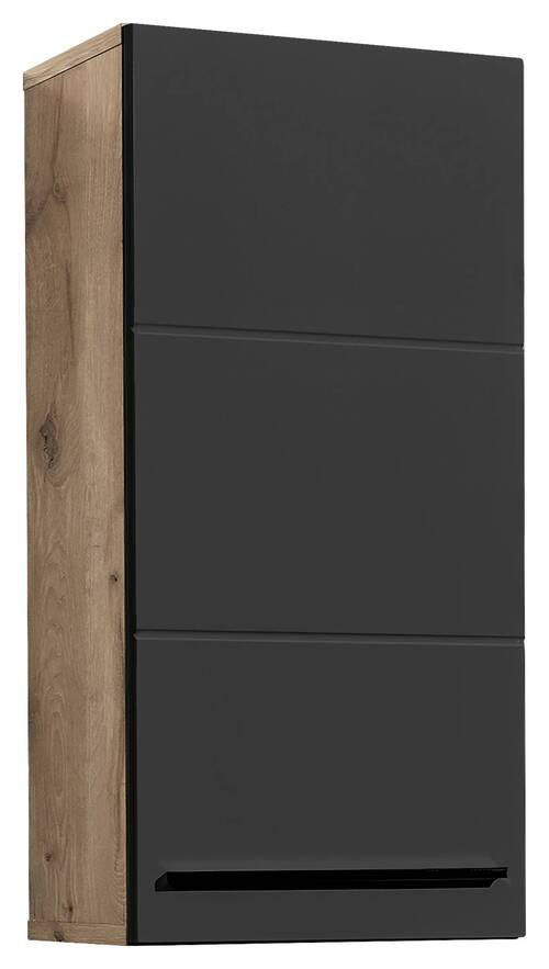 HÄNGESCHRANK 34/70/23 cm  - Eichefarben/Schwarz, Basics, Holzwerkstoff/Kunststoff (34/70/23cm) - MID.YOU
