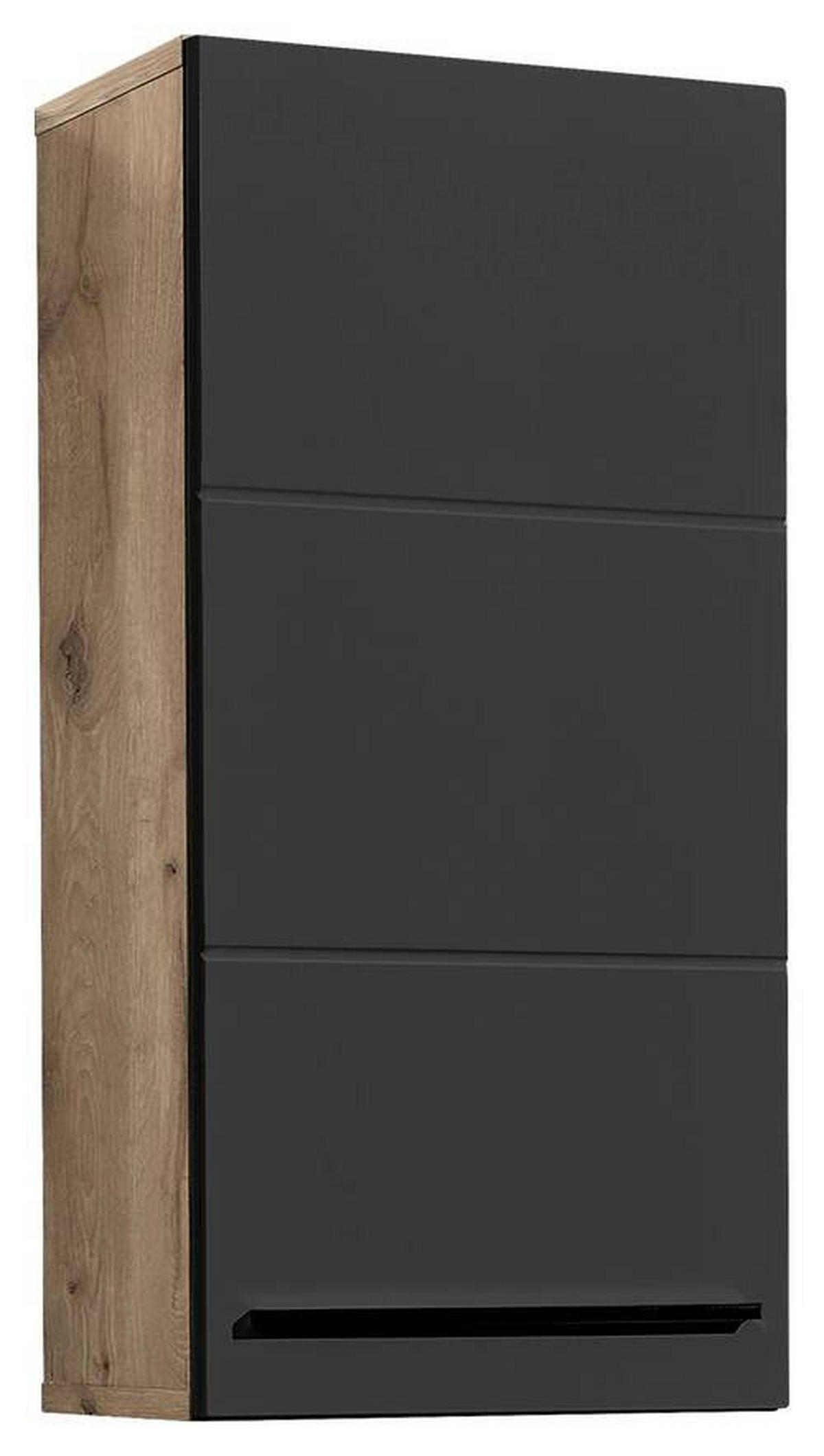 HÄNGESCHRANK 34/70/23 cm  - Eichefarben/Schwarz, Basics, Holzwerkstoff/Kunststoff (34/70/23cm) - MID.YOU