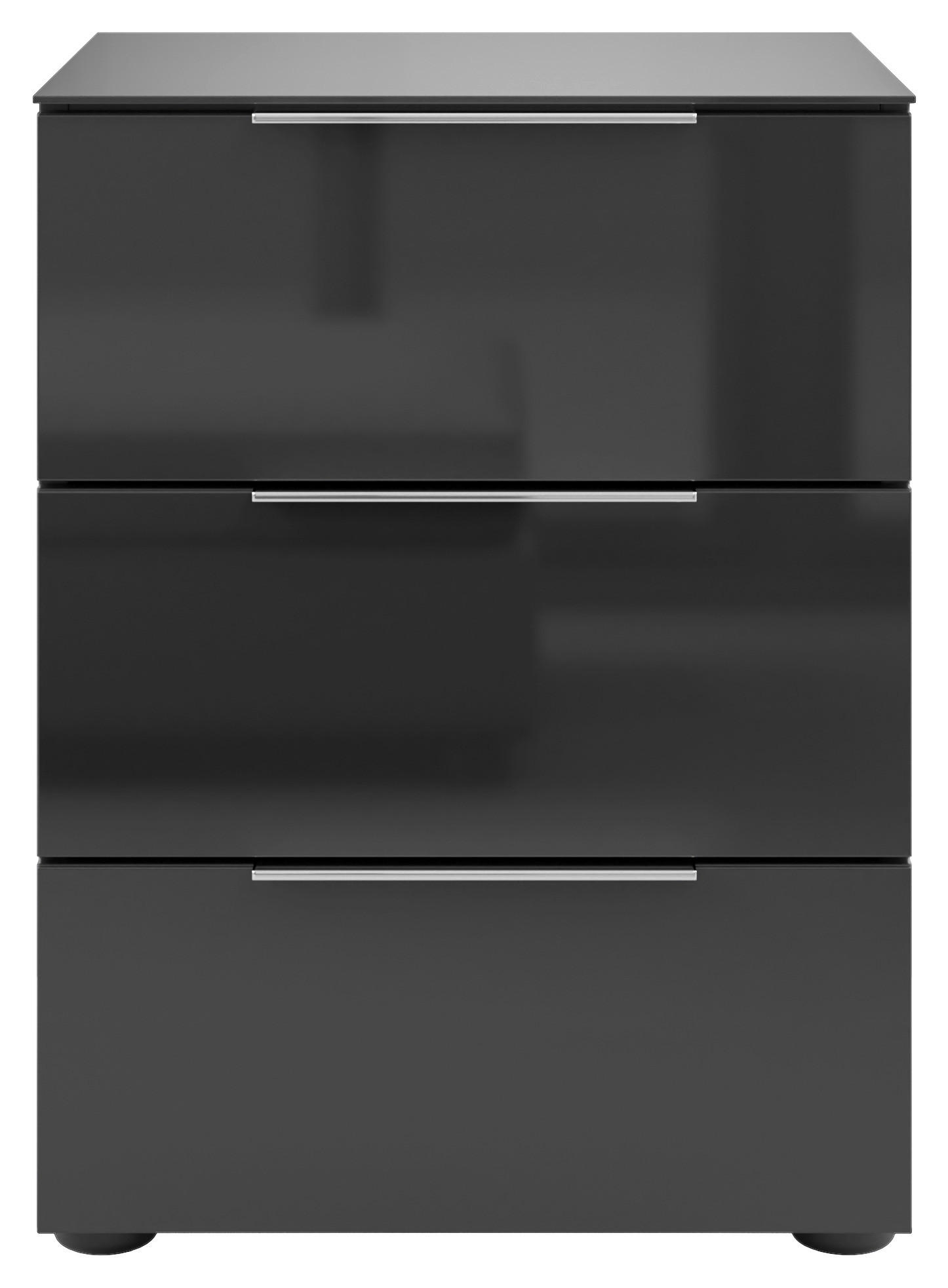 NACHTSCHRANK 45/60/40 cm  - Chromfarben/Anthrazit, Basics, Glas/Holzwerkstoff (45/60/40cm)