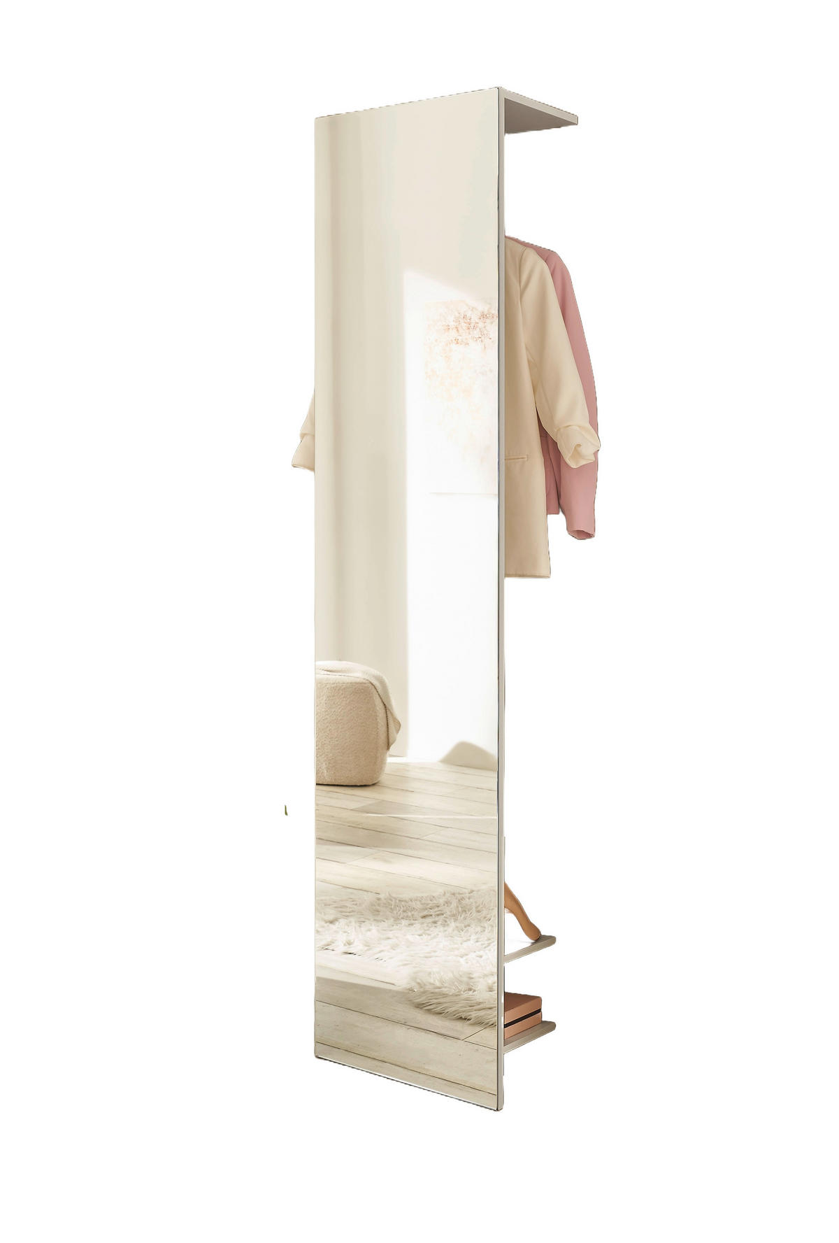 GARDEROBENPANEEL  in 47/200/30 cm  - Weiß, Design, Glas/Holzwerkstoff (47/200/30cm) - Modante