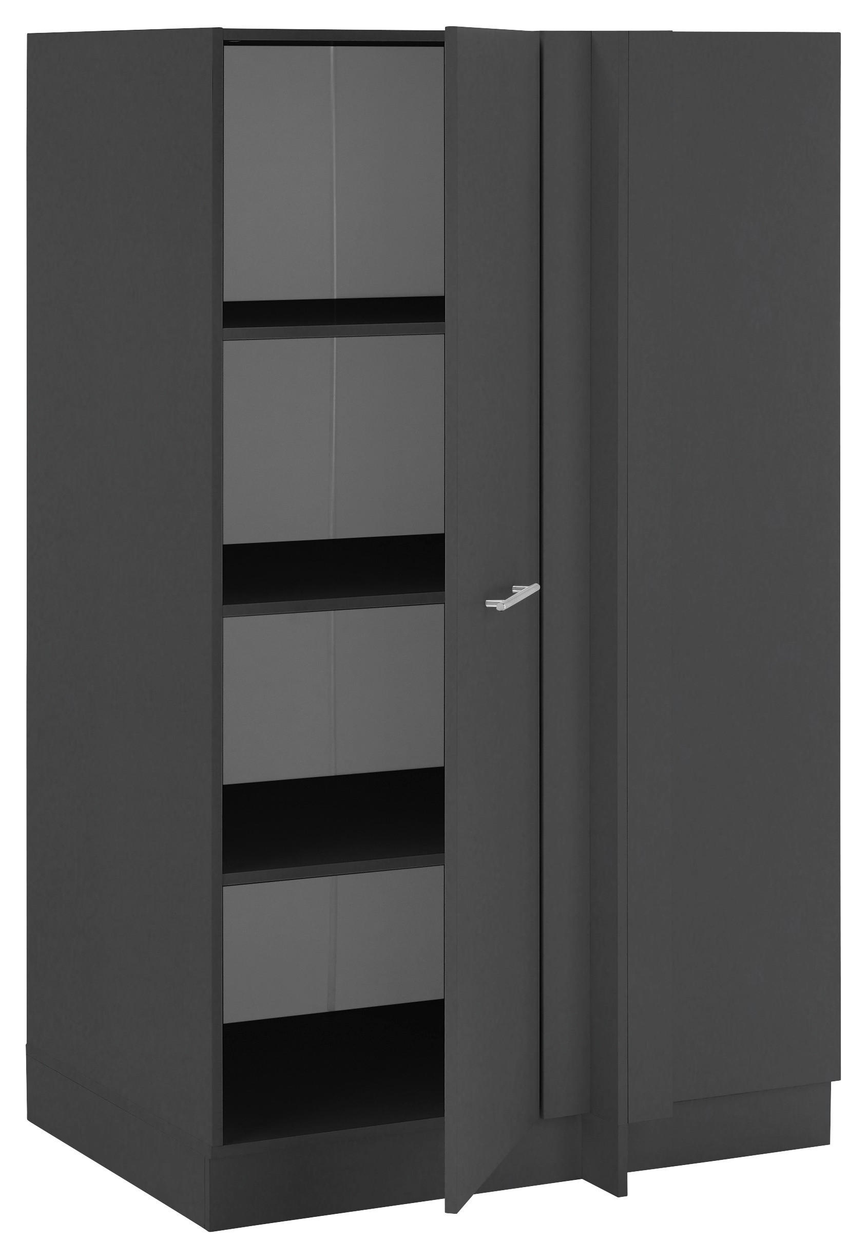 MEHRZWECKSCHRANK 100/162/68 cm  in Anthrazit  - Chromfarben/Anthrazit, Design, Holzwerkstoff/Kunststoff (100/162/68cm)