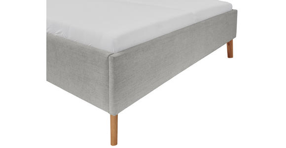 POLSTERBETT 180/200 cm in Hellgrau - Eichefarben/Hellgrau, Design, Holz/Textil (180/200cm) - Xora