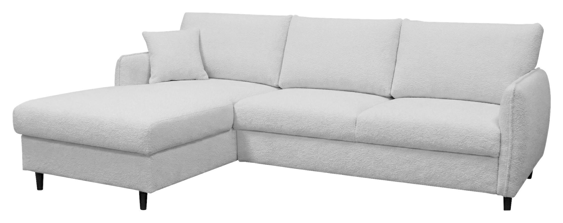 ECKSOFA LAPIT Hellgrau Chenille Zierkissen, Rückenkissen, Bettkasten  - Hellgrau/Schwarz, Design, Holz/Textil (170/240cm) - MID.YOU