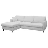 ECKSOFA LAPIT Hellgrau Chenille Zierkissen, Rückenkissen, Bettkasten  - Hellgrau/Schwarz, Design, Holz/Textil (170/240cm) - MID.YOU