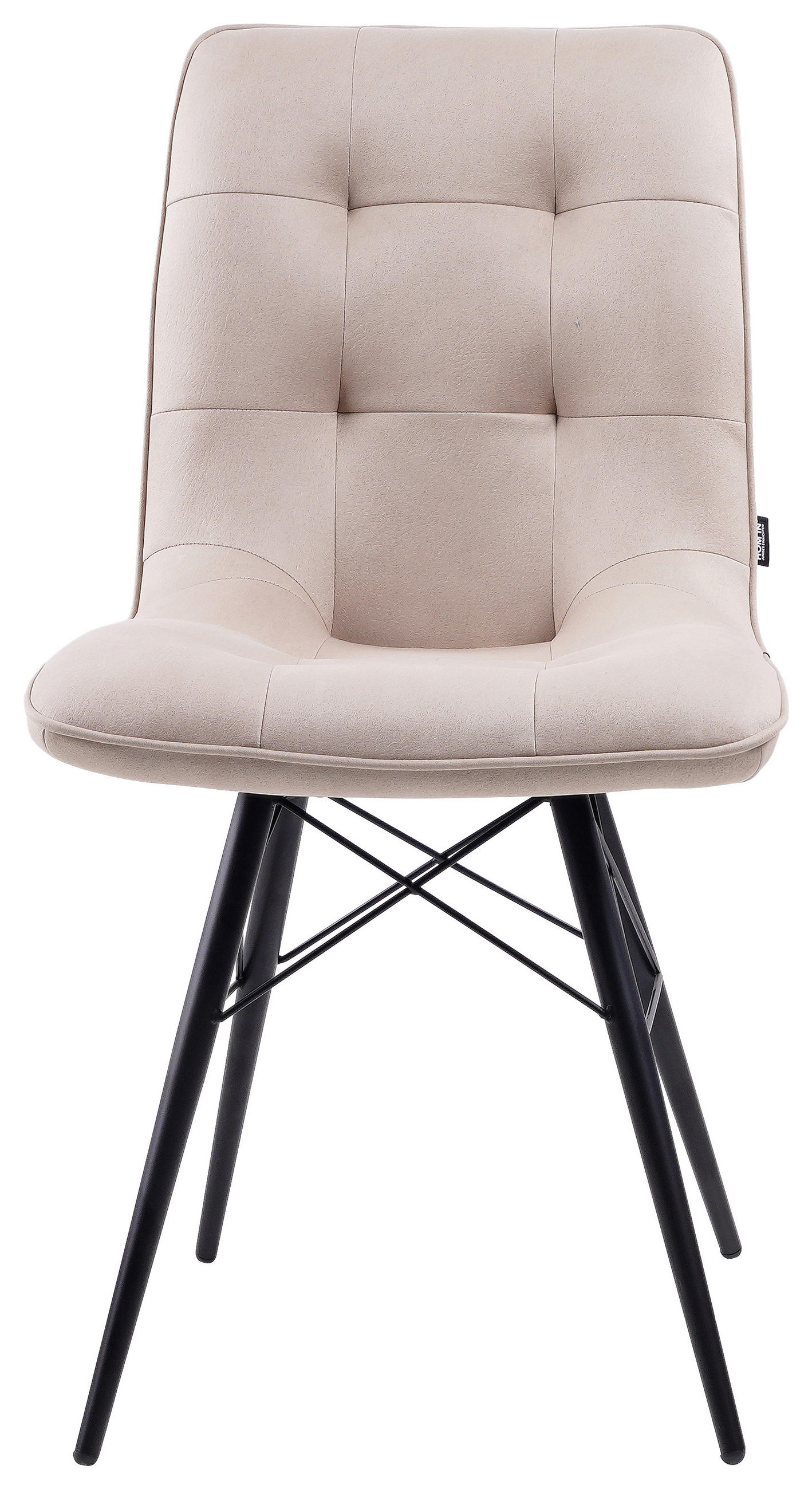STUHL Struktur Beige  - Beige/Schwarz, Design, Textil/Metall (48/88/62cm) - Hom`in