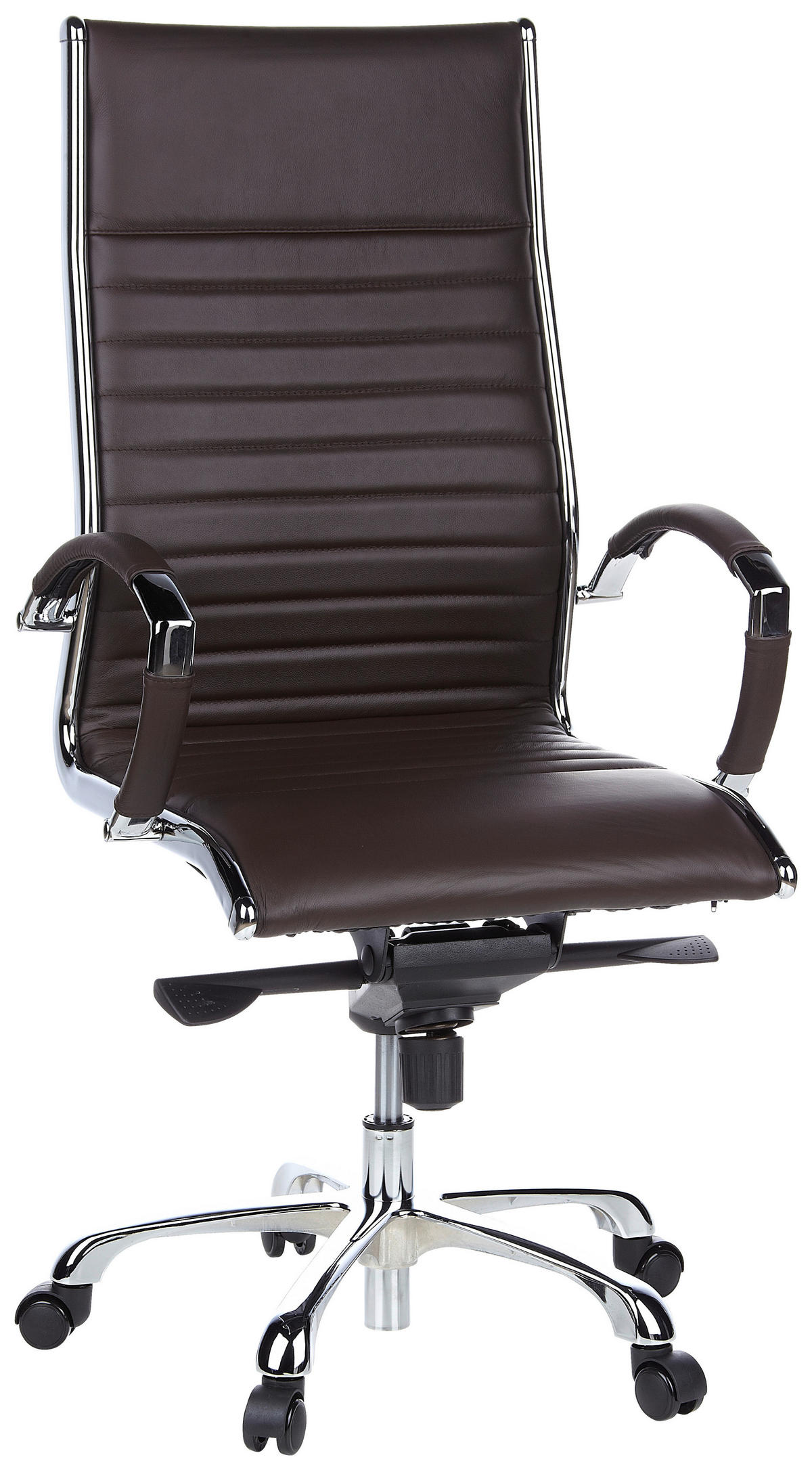 VRTLJIVI STOL umetna masa, tekstil, usnje temno rjava  - temno rjava, Moderno, kovina/umetna masa (60/125/50cm) - MID.YOU