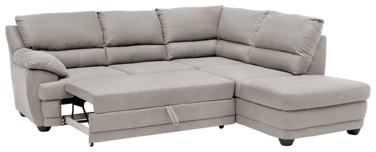 ECKSOFA in Mikrofaser Grau  225/245 cm  - Schwarz/Grau, Design, Kunststoff/Textil (225/245cm) - Livetastic