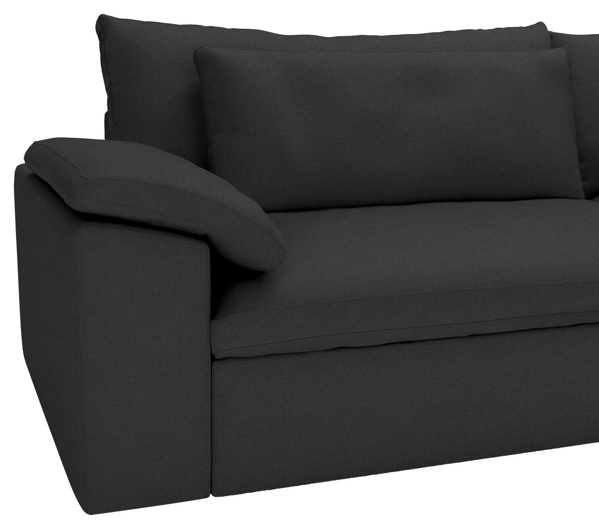 ECKSOFA  Webstoff Anthrazit  - Anthrazit/Schwarz, Modern, Kunststoff/Textil (306/198cm) - Carryhome