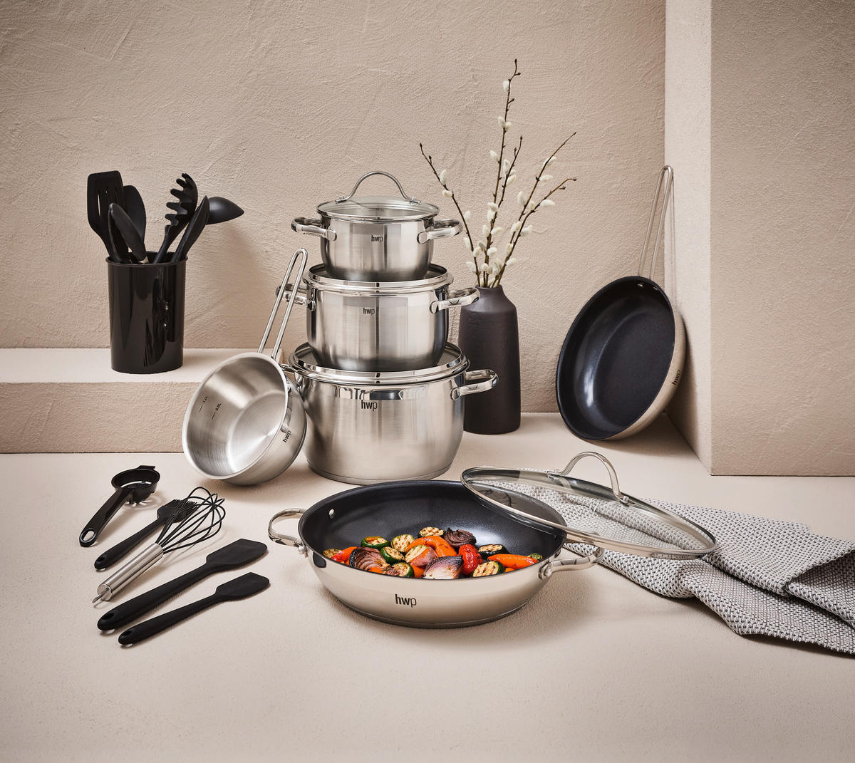 SET ŠERPI  6 delova  - providno/prozirna, Osnovno, staklo/metal - Homeware Profession.