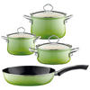 Kochtopfset Smaragd 7-teilig  - Grün, Basics, Glas/Metall (48,5/28,5/24cm) - Riess