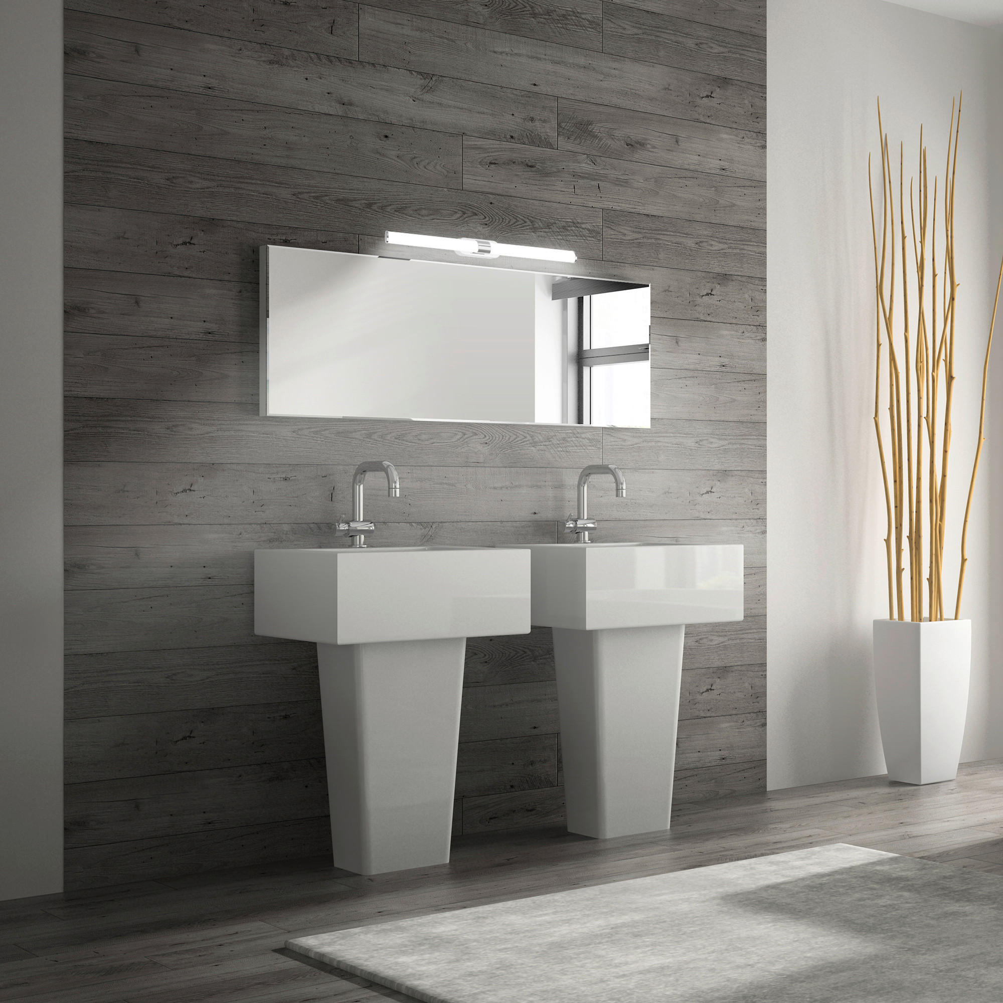 Thumbnail - Briloner Badezimmer-Wandleuchte, Chrom, Kunststoff, länglich,länglich, F, 6.5x4.5x60.00 cm, Lampen & Leuchten, Innenbele...