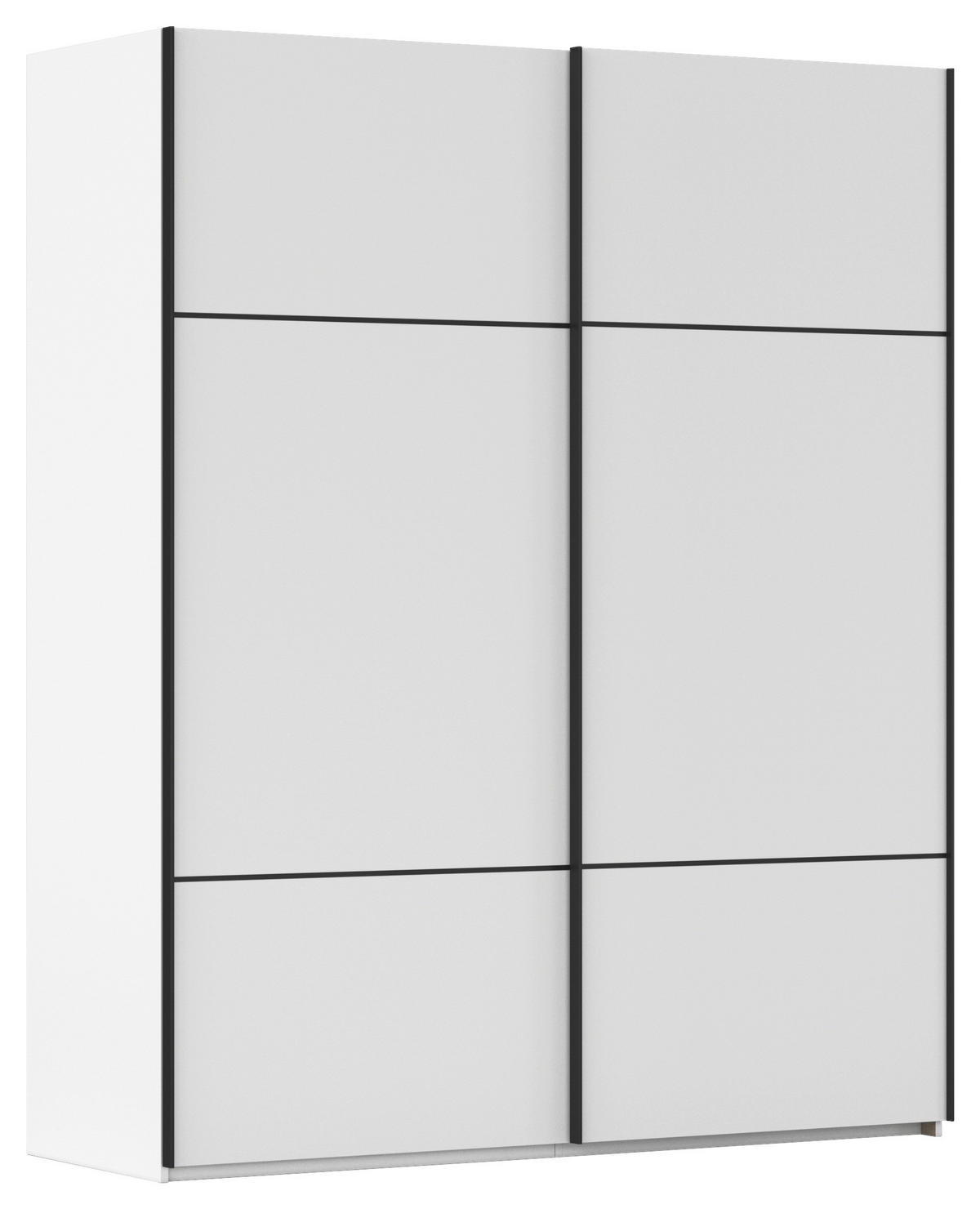 SCHWEBETÜRENSCHRANK 181/223/68 cm 2-türig Weiß  - Schwarz/Weiß, KONVENTIONELL, Holzwerkstoff/Metall (181/223/68cm) - Novel