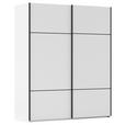 SCHWEBETÜRENSCHRANK 181/223/68 cm 2-türig Weiß  - Schwarz/Weiß, KONVENTIONELL, Holzwerkstoff/Metall (181/223/68cm) - Novel