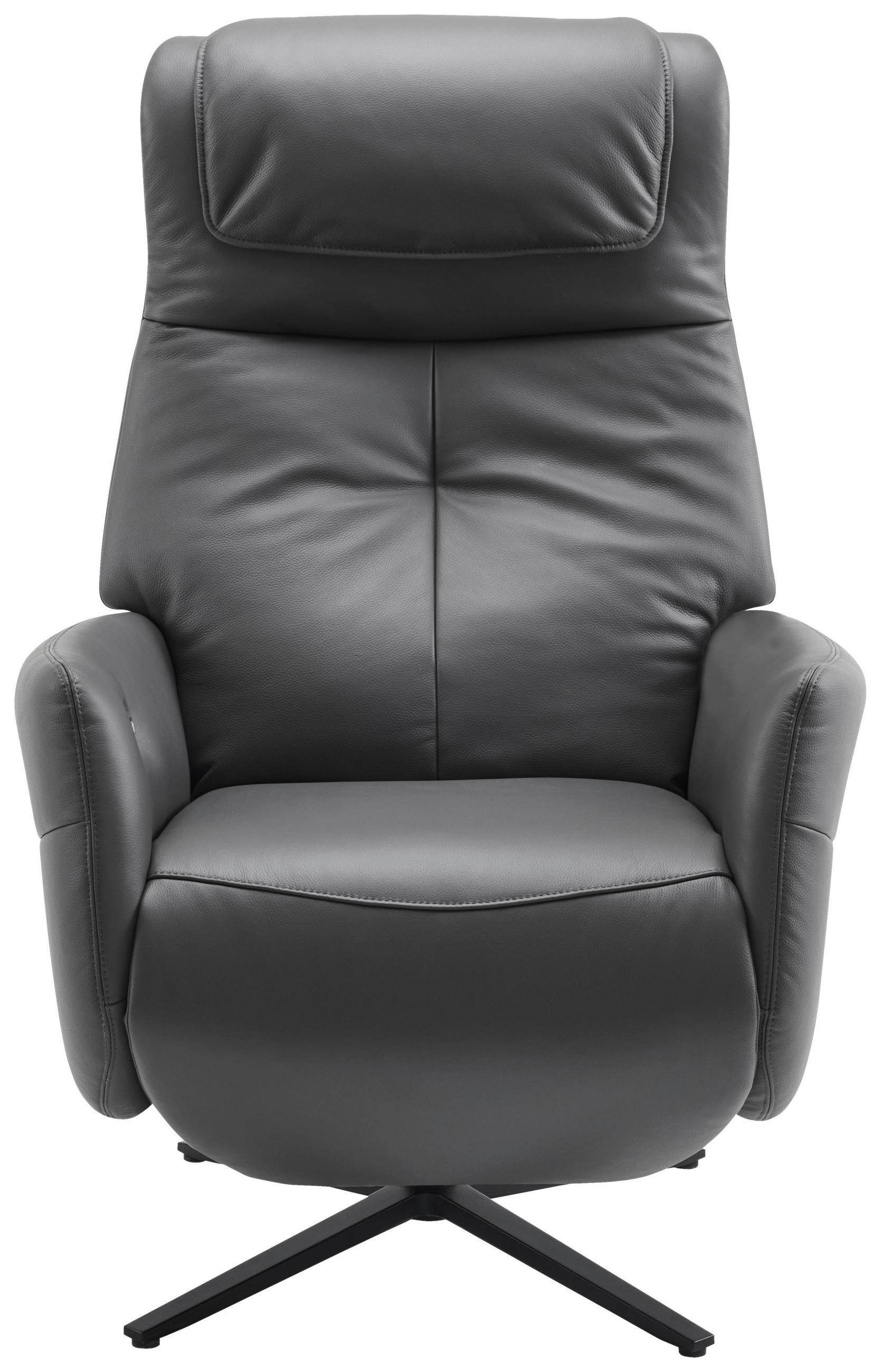 Thumbnail - Xora Massagesessel, Schwarz, Dunkelgrau, Metall, Textil, Leder, Echtleder, Rindleder, 77x113x86 cm, Relaxfunktion, Liege...