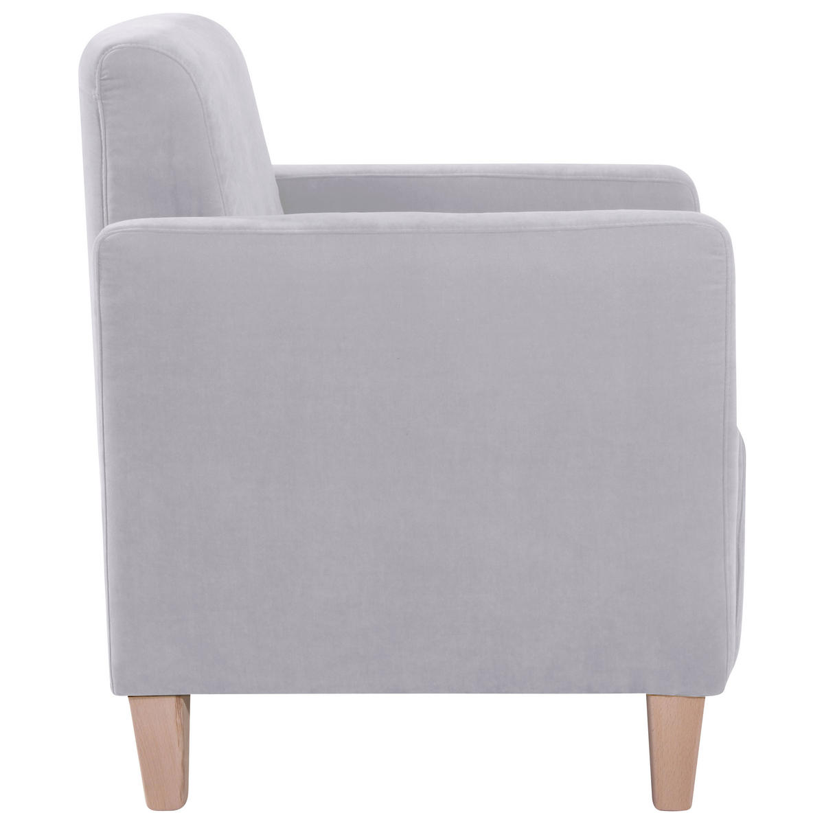 SESSEL in Velours Silberfarben  - Silberfarben/Naturfarben, Design, Holz/Textil (71/81/70cm) - Max Winzer
