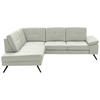 ECKSOFA in Lederlook, Mikrofaser Hellgrau  - Hellgrau/Schwarz, Design, Textil/Metall (194/261cm) - Beldomo System