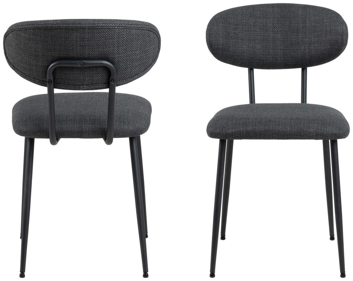 ŽIDLE, tmavě šedá - černá/tmavě šedá, Design, kov/textil (43,5/78,5/53cm) - MID.YOU
