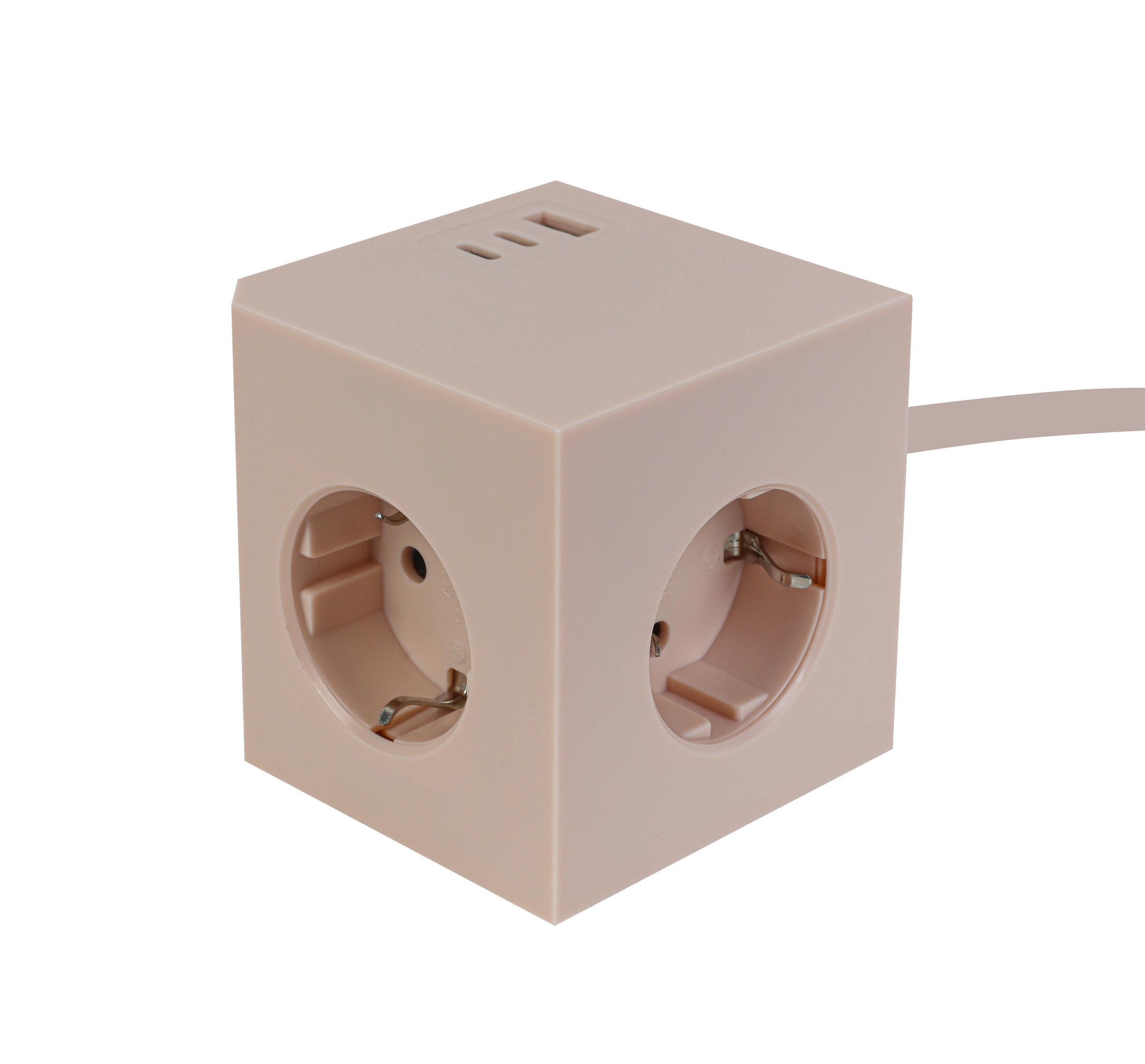 Mican Steckdosenwürfel Plug Box Rosa 7.5x7.5x7.5 cm