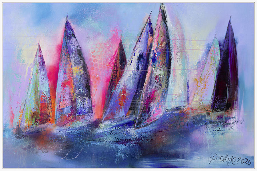 BILD Manuela Rathje Abstraktes Kieler Woche 2020  - Multicolor/Weiß, Basics, Holzwerkstoff/Kunststoff (120/80cm) - Wiedemann