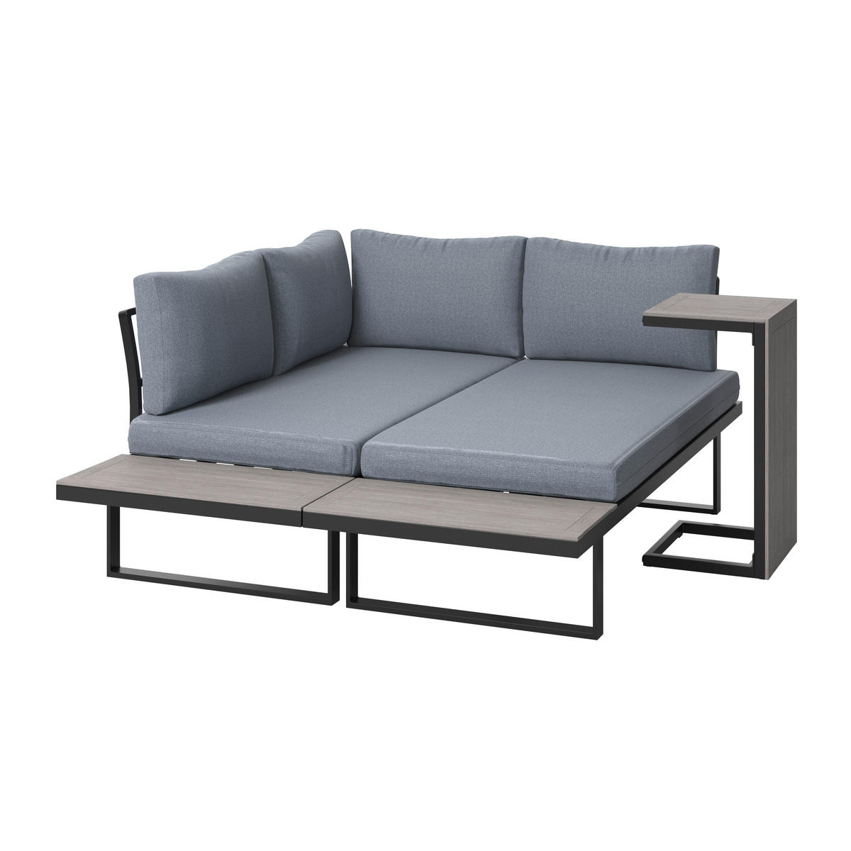 LOUNGEGARNITUR  182/252 cm  Aluminium  - Grau, MODERN, Kunststoff/Textil (182/252cm) - Ambia Garden