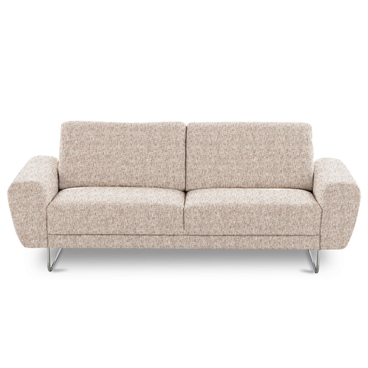 3-SITZER-SOFA SPRING in Webstoff Blau, Gelb, Rot, Weiß Modern  - Chromfarben/Blau, Design, Textil/Metall (187/85/92cm) - Livetastic