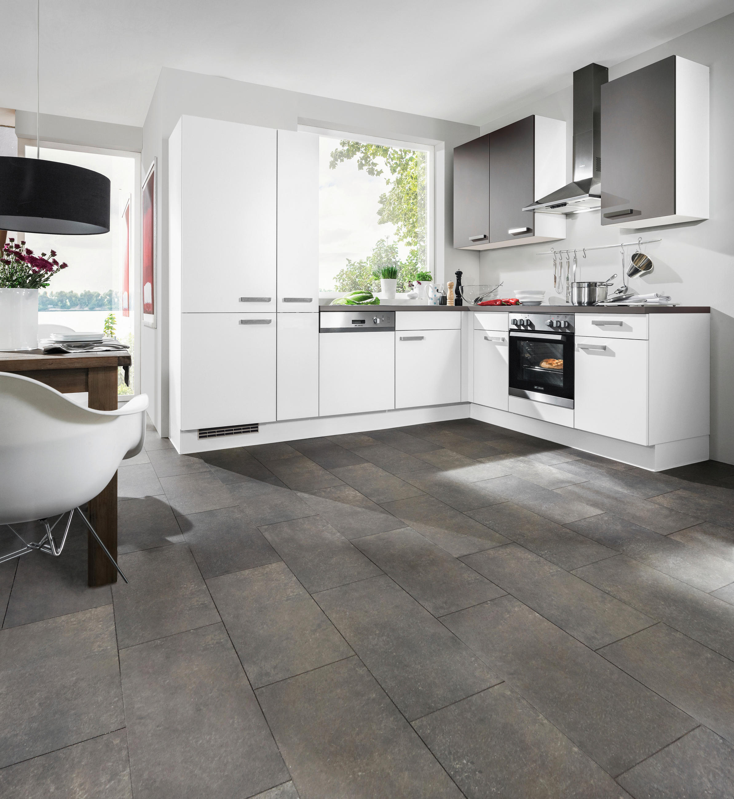 EINBAUKÜCHE   - Grau, Design, Holzwerkstoff - Celina