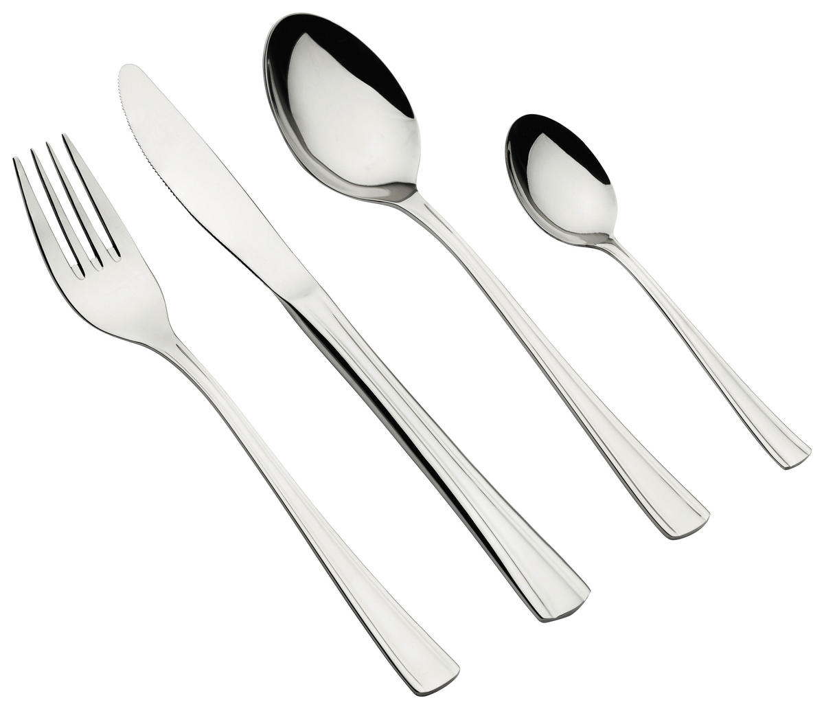 BESTECKSET 24-teilig Edelstahl  - Silberfarben, Trend, Metall - Mäser