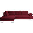 ECKSOFA in Flachgewebe Rot  - Rot, Design, Textil/Metall (229/296cm) - Novel